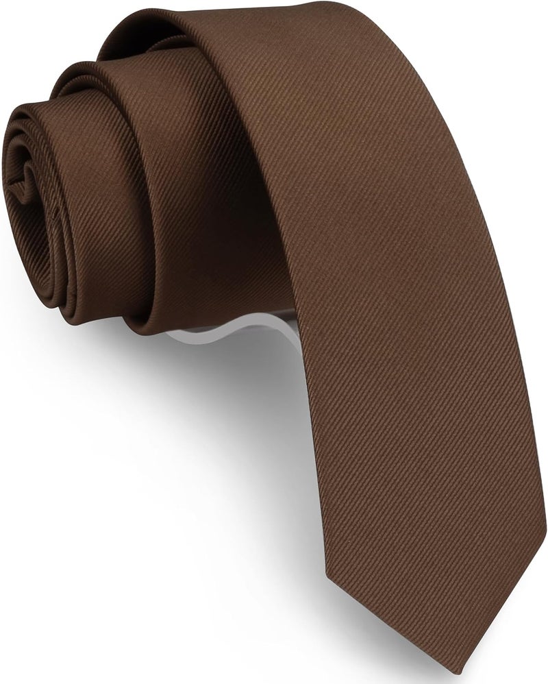 GUSLESON 2.4" (6cm) Solid Color Slim Tie Skinny Necktie for Men - Image 1